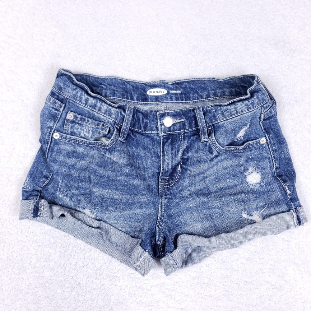 OLD NAVY Boyfriend Denim Shorts 2 Jean Distressed Cuffed Summer‎ Boho Farmhouse